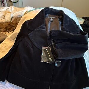 INC International Concepts Women's Black Pea Coat